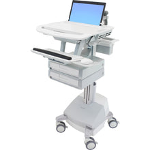 Load image into Gallery viewer, Ergotron StyleView Laptop Cart, SLA Powered, 2 Drawers - Up to 17.3in Screen Support - 22 lb Load Capacity - 50.5in Height x 18.3in Width x 30.8in Depth - Floor Stand - Aluminum - White, Gray