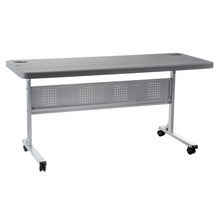 Load image into Gallery viewer, National Public Seating Flip-N-Store Table, 29-1/2inH x 24inW x 60inD, Charcoal Slate