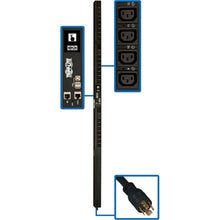 Load image into Gallery viewer, Tripp Lite 6.7kW 3-Phase Switched PDU - LX Platform, 24 C13 &amp; 6 C19 Outlets, L15-20P, 0U, Outlet Monitoring, TAA - Power distribution unit (rack-mountable) - 16 A - AC 208/240 V - 6.7 kW - 3-phase