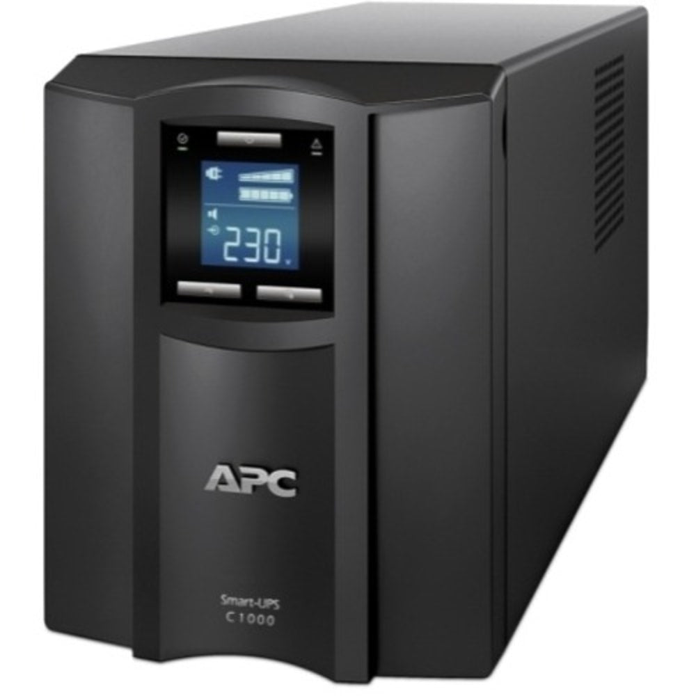 APC by Schneider Electric Smart-UPS C 1000VA LCD 230V - Tower - 3 Hour Recharge - 6.10 Minute Stand-by - 230 V AC Input - 230 V AC Output - Sine Wave - Serial Port - USB - 2 x IEC Jumper, 8 x IEC 60320 C13