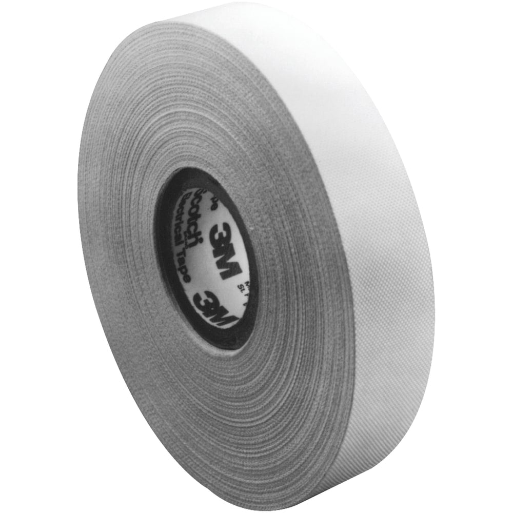 3M 27 Glass Cloth Electrical Tape, 3in Core, 0.75in x 66ft, White, Case Of 50