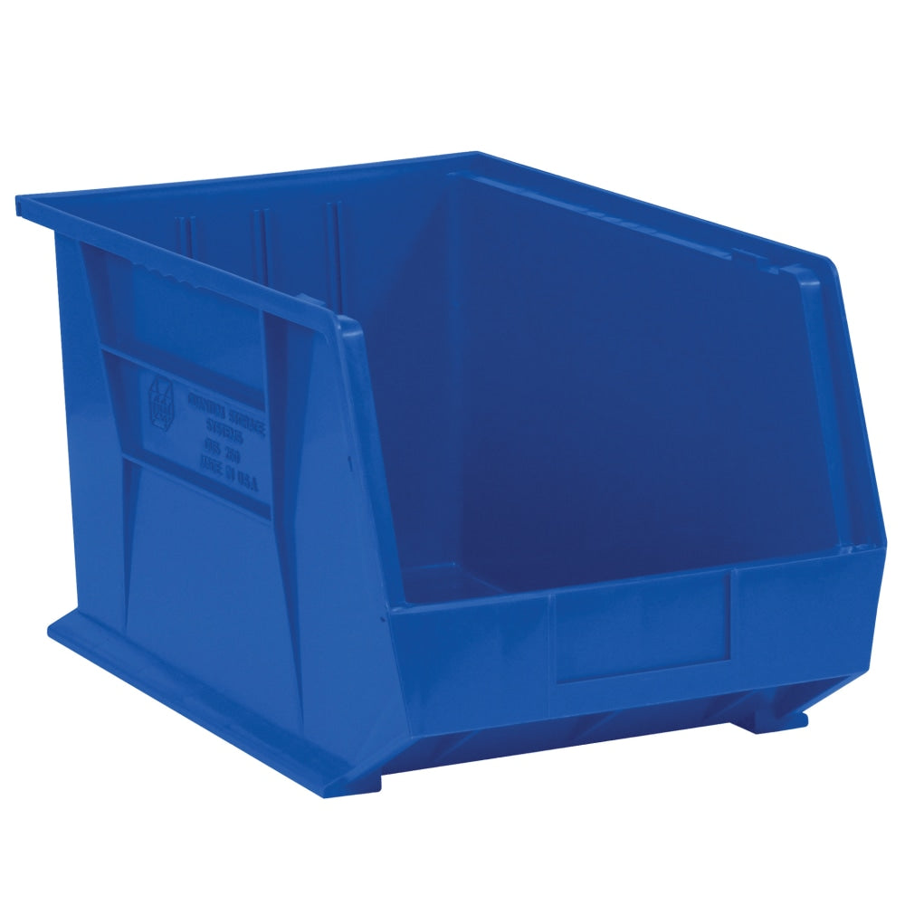 Office Depot Brand Plastic Stack & Hang Bin Boxes, Medium Size, 10 3/4in x 8 1/4in x 7in, Blue, Pack Of 6