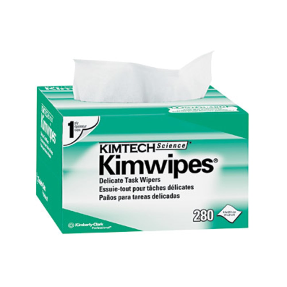 Kimtech Science Kimwipes Delicate Task Wipers, 4-2/5in x 8-2/5in, 280 Per Pack, Case Of 60 Packs