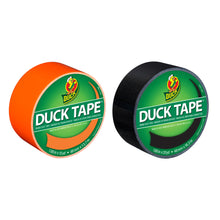 Load image into Gallery viewer, Duck Brand Duct Tape Combo Pack, 1-13/16in x 35 Yd, Neon Orange/Black, Pack Of 2 Rolls