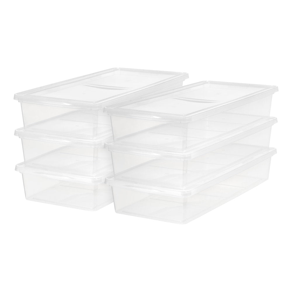 IRIS Plastic Storage Containers, 41 Quarts, 6in x 16 1/4in x 35 5/8in, Clear, Case Of 6