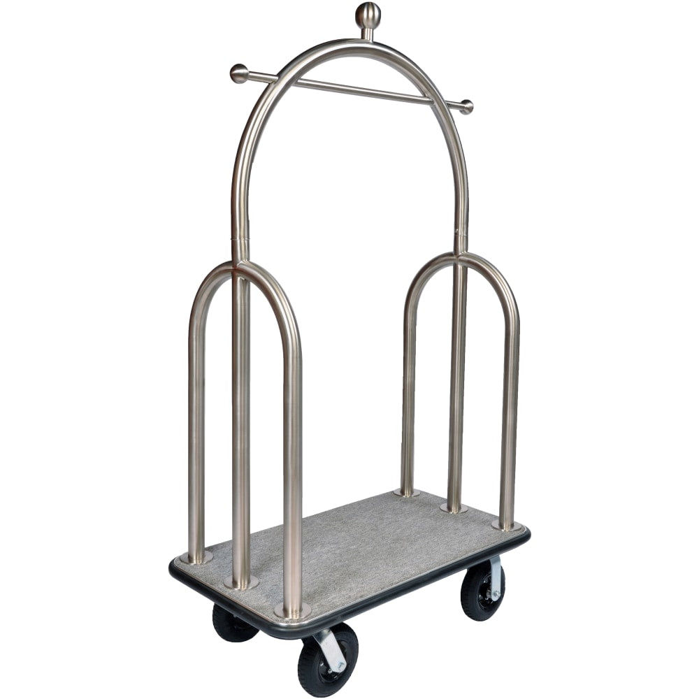 CSL Trident Luggage Cart, 77inH x 44inW x 24inD, Silver/Gray