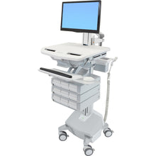 Load image into Gallery viewer, Ergotron StyleView - Cart for LCD display / keyboard / mouse / CPU / notebook / camera / scanner (open architecture) - medical - plastic, aluminum, zinc-plated steel - gray, white, polished aluminum - screen size: up to 24in
