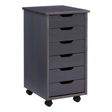 Load image into Gallery viewer, Linon Casimer 6-Drawer Rolling Home Office Storage Cart, Grey