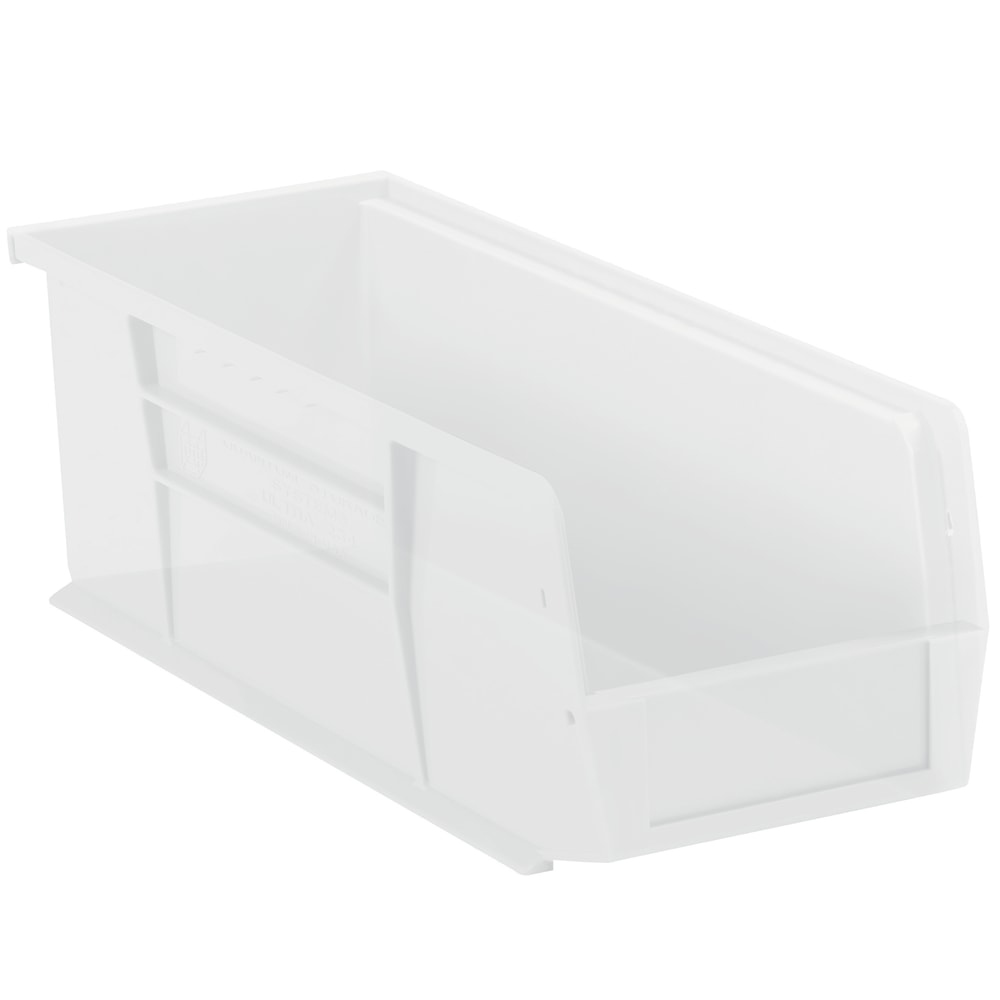 Office Depot Brand Plastic Stack & Hang Bin Boxes, Small Size, 14 3/4in x 5 1/2in x 5in, Clear, Pack Of 12