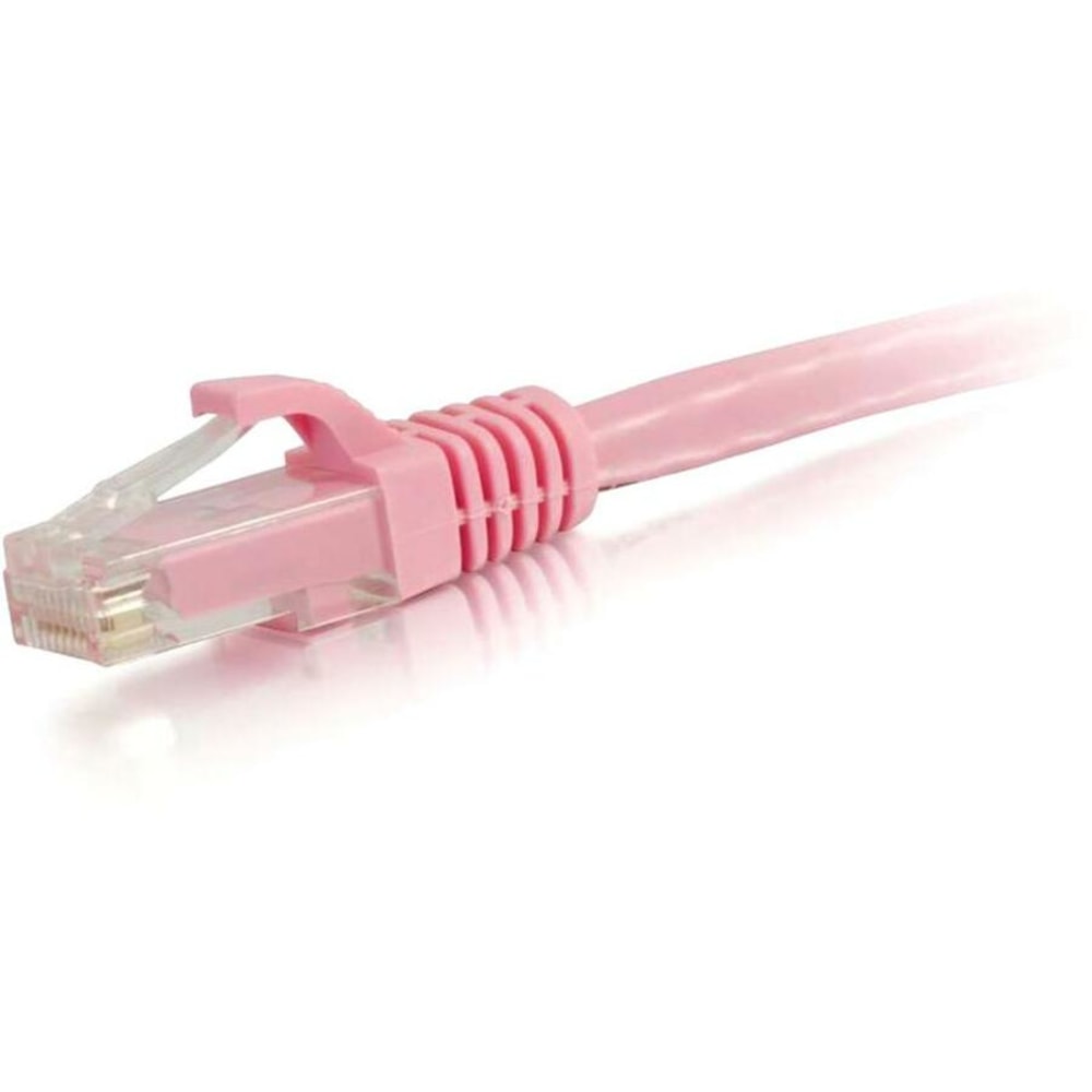 C2G-9ft Cat5e Snagless Unshielded (UTP) Network Patch Cable - Pink - Category 5e for Network Device - RJ-45 Male - RJ-45 Male - 9ft - Pink