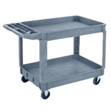 Load image into Gallery viewer, Carlisle 2-Tier Polypropylene Utility Cart, 33inH x 25inW x 45inD, Gray