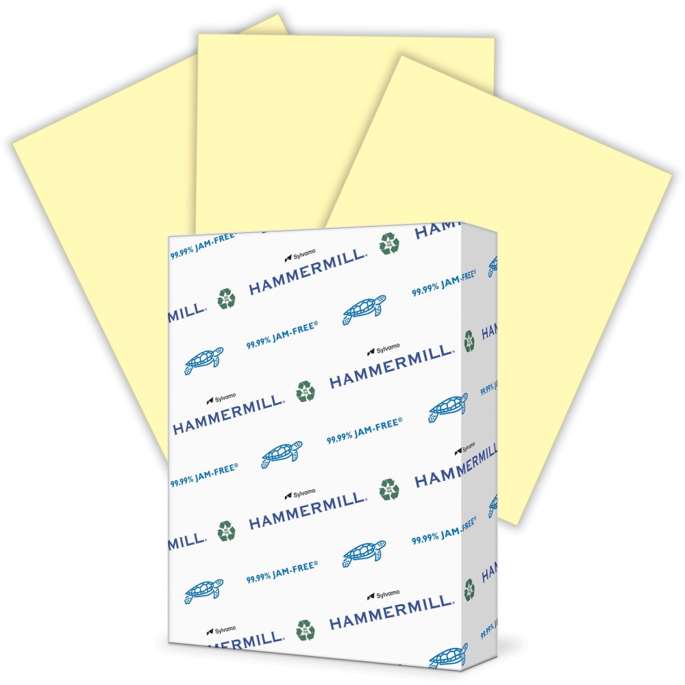 Hammermill Colors Colored Multi-Use Print & Copy Paper, Letter Size (8 1/2in x 11in), 96 (U.S.) Brightness, 24 Lb, 30% Recycled, Canary, Ream Of 500 Sheets