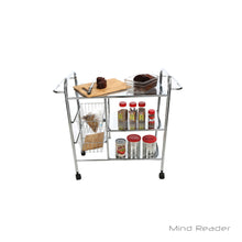 Load image into Gallery viewer, Mind Reader 3-Tier Metal Cart, 27 1/2inW x 30 1/2inW x 12 1/2inD, Silver