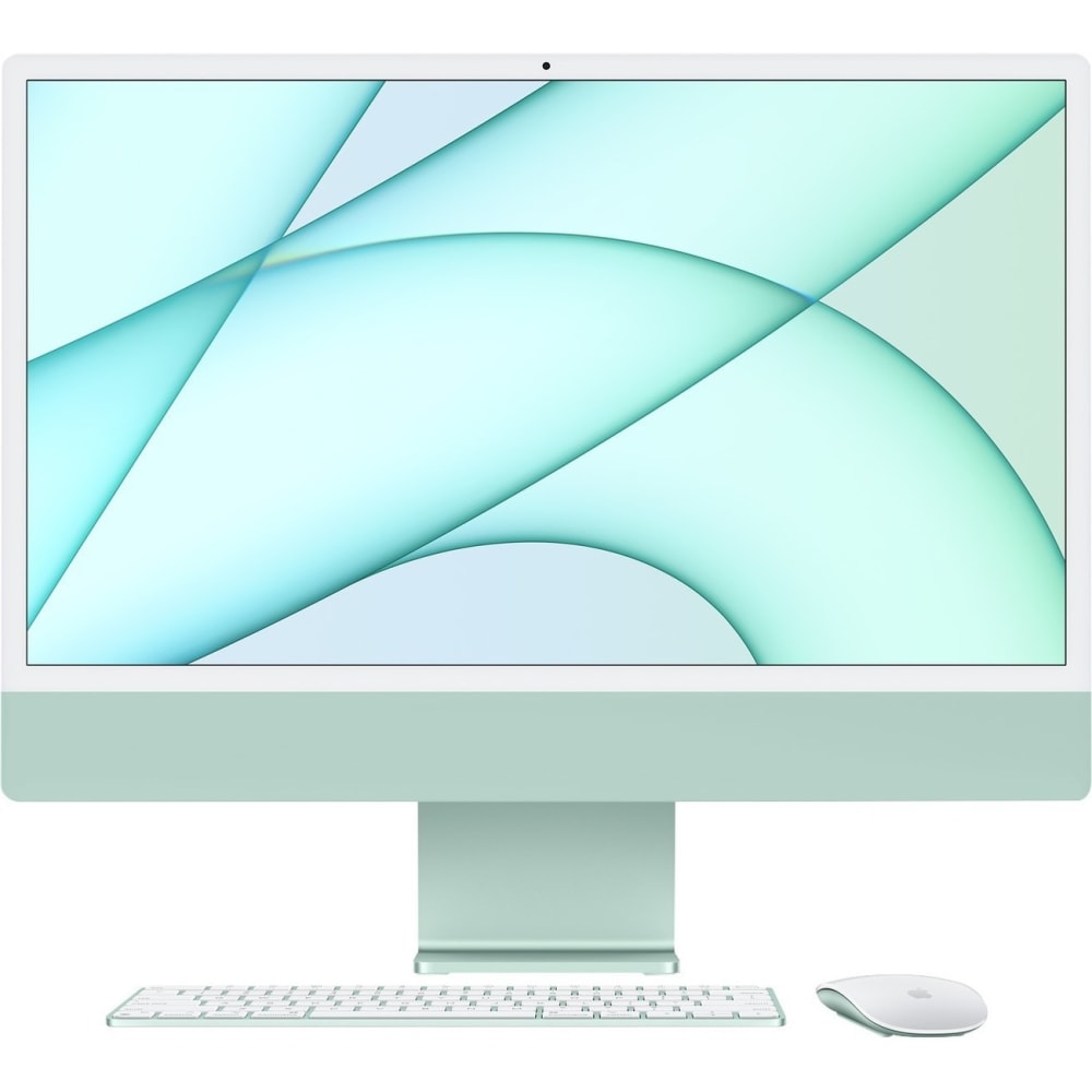 Apple iMac MGPJ3LL/A All-in-One Computer - Apple M1 Octa-core (8 Core) - 8 GB RAM - 512 GB SSD - 24in 4.5K 4480 x 2520 - Desktop - Green - Apple M1 Chip - macOS Big Sur - English (US) Keyboard - IEEE 802.11 a/b/g/n/ac/ax - 143 W