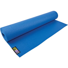 Load image into Gallery viewer, GoFit Double-Thick Yoga Mat With Yoga Posture Poster, 68inH x 24inW, Blue