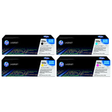 Load image into Gallery viewer, HP 125A Black And Cyan, Magenta, Yellow Toner Cartridges Combo, Pack Of 4, CB540A,CB541A,CB543A,CB542A