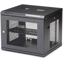 Load image into Gallery viewer, StarTech.com 9U Wallmount Server Rack Cabinet - Wallmount Network Cabinet - Up to 20.8 in. Deep - Use this wall-mounted network cabinet to mount your server or networking equipment to the wall - Save space with a 9U wall mount server cabinet