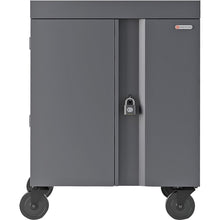 Load image into Gallery viewer, Bretford CUBE Cart - 2 Shelf - 4 Casters - Steel - 30in Width x 26.5in Depth x 37.5in Height - Charcoal - For 32 Devices