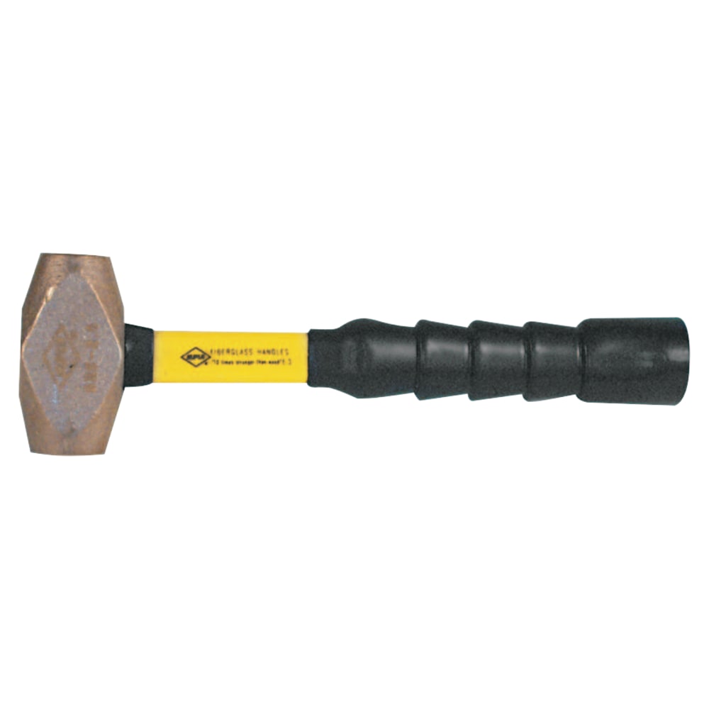 NUPLA Brass-Head Sledge Hammer with Fiberglass Handle, 2.5 lbs