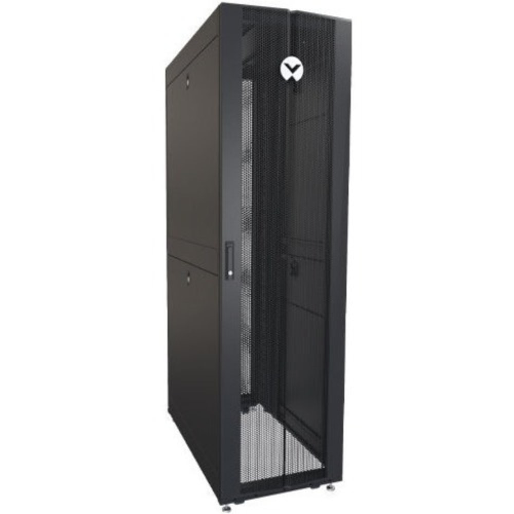 Vertiv VR Rack - 45U Server Rack Enclosure| 600x1100mm| 19-inch Cabinet (VR3105) - 2131.3x600x1062.5mm (HxWxD)| 77% perforated doors| Sides| Casters