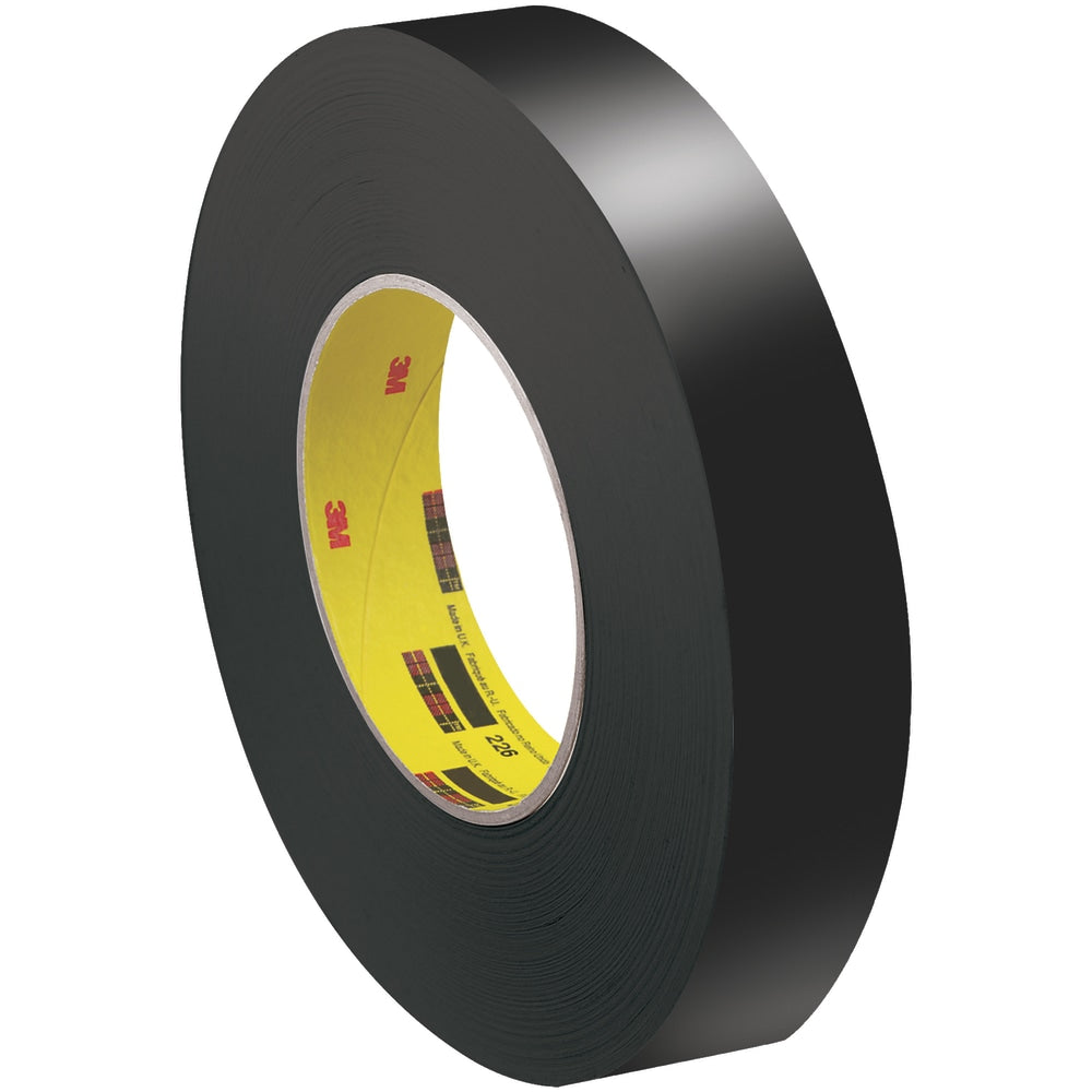 3M 226 Masking Tape, 3in Core, 1in x 180ft, Black, Pack Of 36