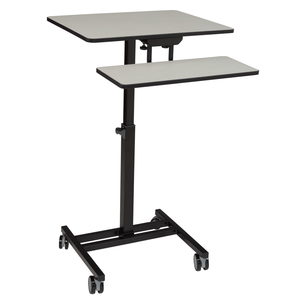 National Public Seating 26inW Sit Stand Students Desk, Gray Nebula