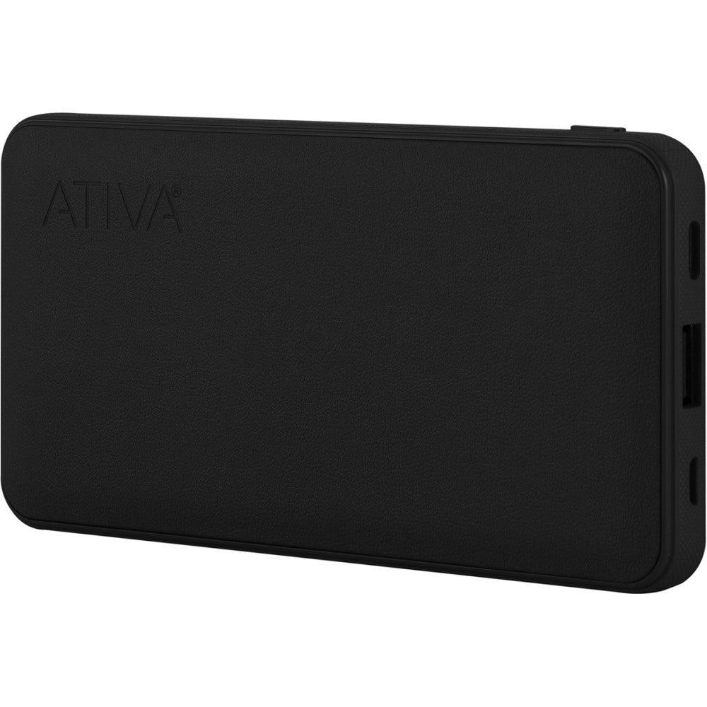Ativa 10,000mAh Battery Pack For USB Devices, Black, 46907