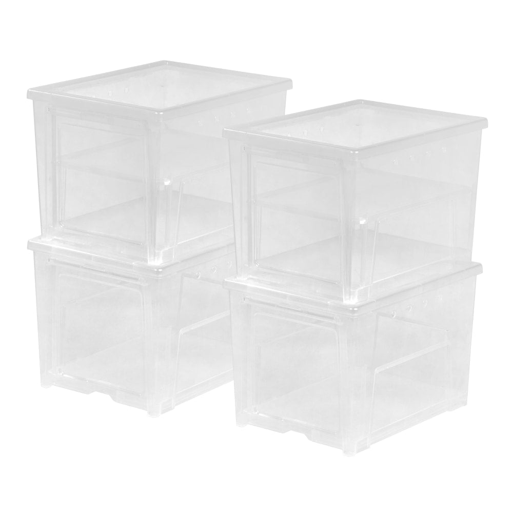 IRIS Easy Access Womens Shoes Storage Containers, 13 1/4 x 9 3/4in x 9in, Clear, Case Of 4