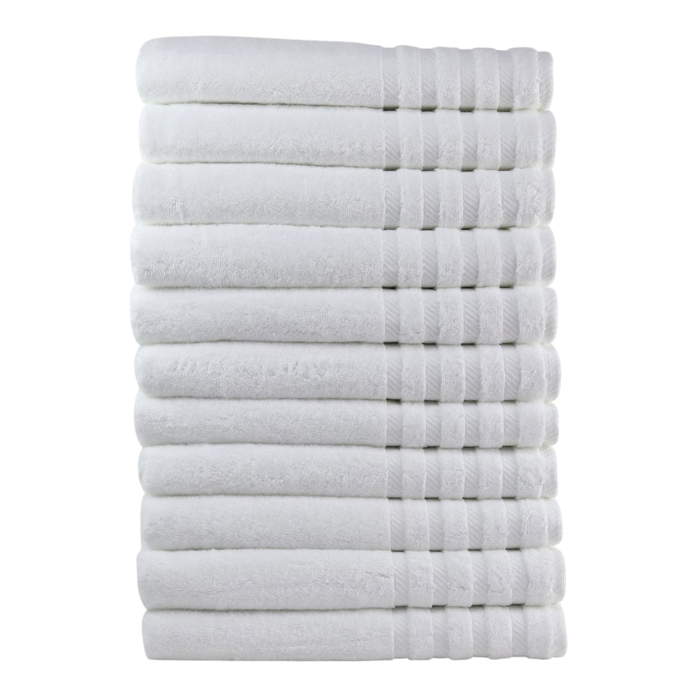 1888 Mills Naked Cotton/Tencel Modal Bath Towels, 30in x 56in, White, Pack Of 24 Towels