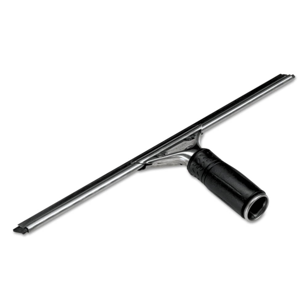 Unger 14in Pro Stainless Steel Complete Squeegee - 14in Blade - Non-slip Grip, Ergonomic - Black, Aluminum