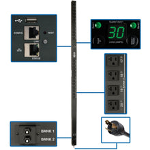 Load image into Gallery viewer, Tripp Lite 2.9kW Single-Phase Switched PDU with LX Platform Interface, 120V Outlets (24 5-15/20R), 10 ft. Cord w/L5-30P, 0U, TAA - Power distribution unit (rack-mountable) - 30 A - AC 100/120/127 V - 3.05 kW - 1-phase