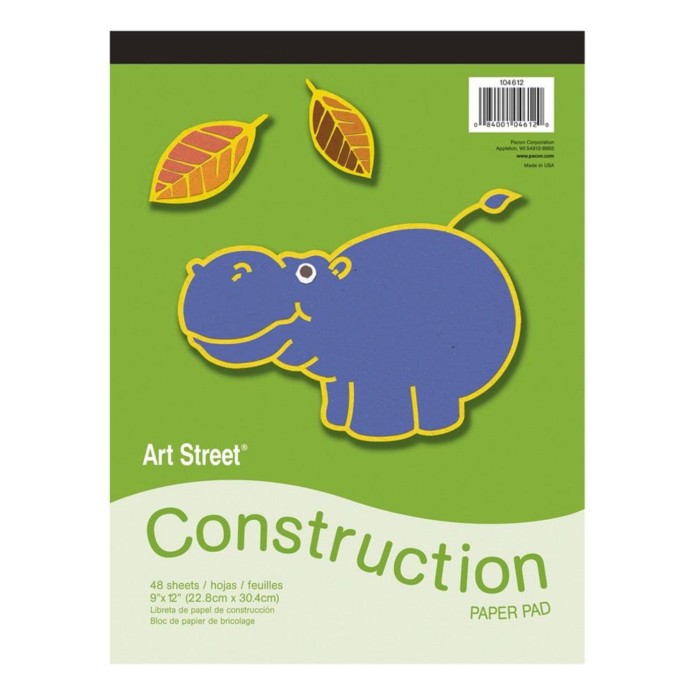 Art Street Construction Paper, 9in x 12in, Assorted, Pad Of 48 Sheets