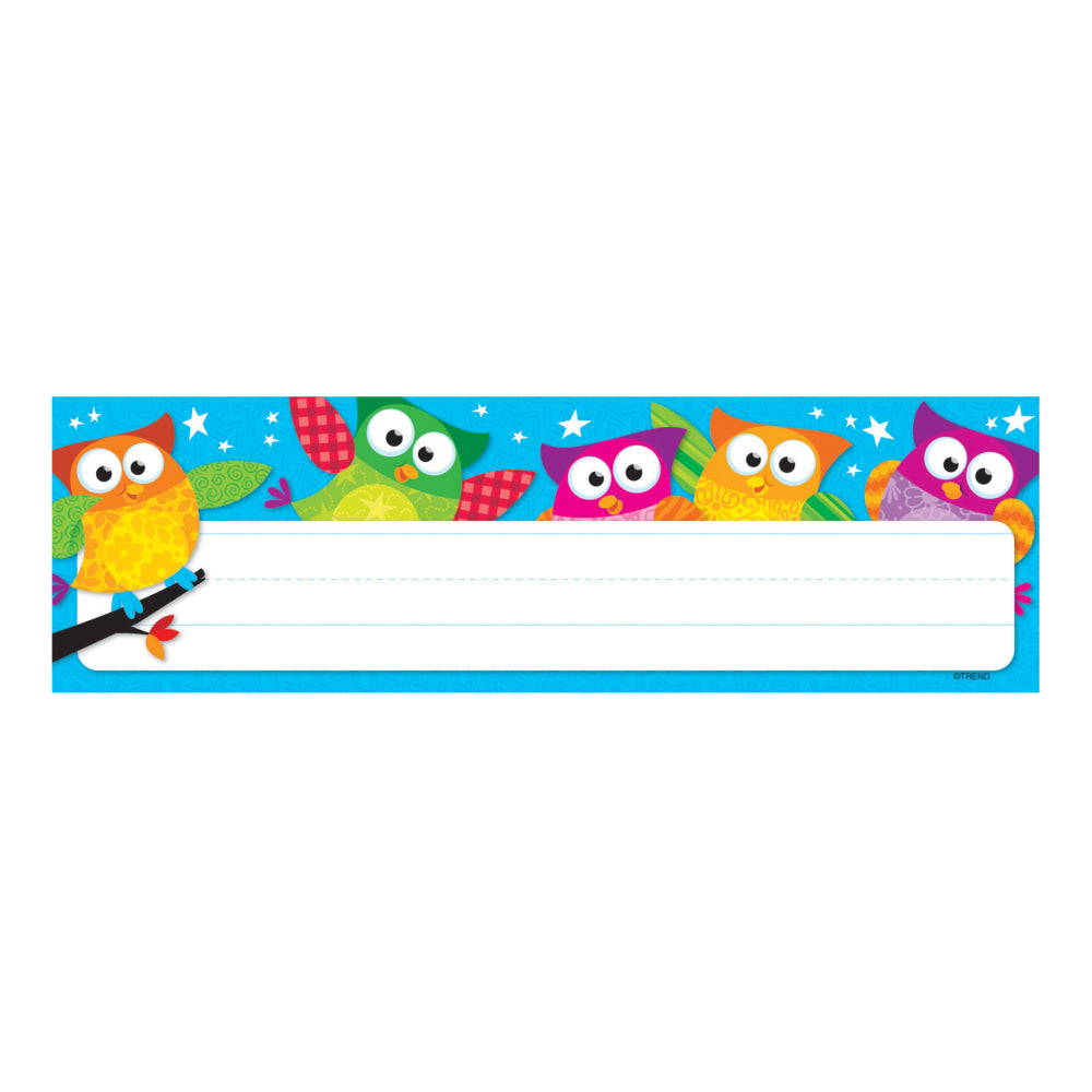 TREND Owl-Stars! Desk Toppers Name Plates, 2 7/8in x 9 1/2in, 36 Per Pack, 6 Packs