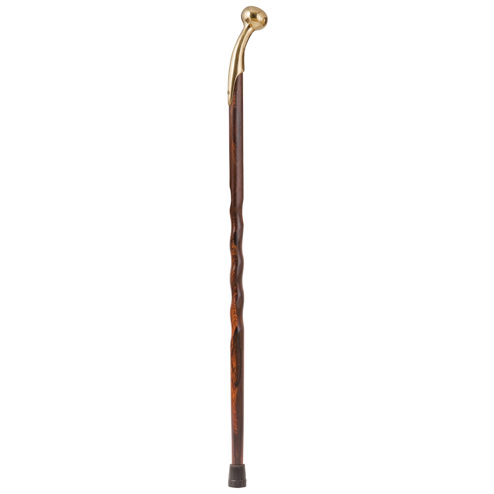 Brazos Walking Sticks Twisted Cocobolo Walking Cane With Brass Hame Top, 37in