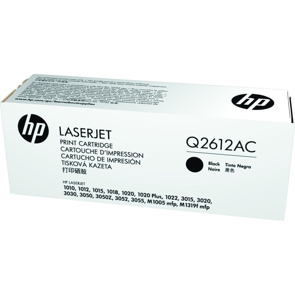 HP 12A Black Toner Cartridge, Q2612AC