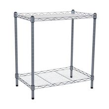 Load image into Gallery viewer, Mind Reader 2-Tier Microwave Shelf And Rack With 6 Hooks, Silver