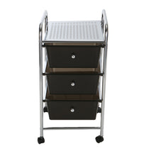 Load image into Gallery viewer, Mind Reader 3-Drawer Metal All-Purpose Rolling Utility Cart, Black