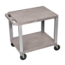Load image into Gallery viewer, H. Wilson 26in Plastic Utility Cart, 26inH x 24inW x 18inD, Gray/Nickel