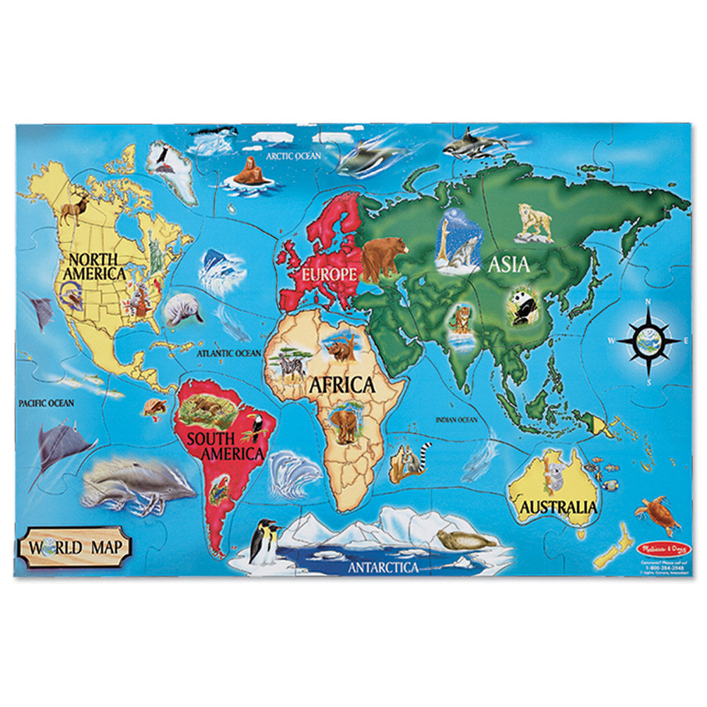 Melissa & Doug 33-Piece World Map Floor Puzzle