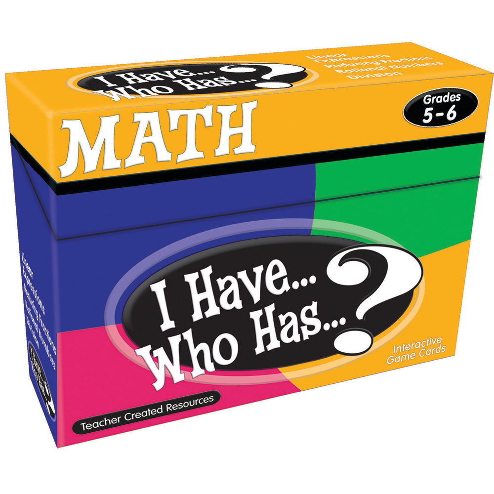Teacher Created Resources I Have Who Has Math Game; Grades 5-6