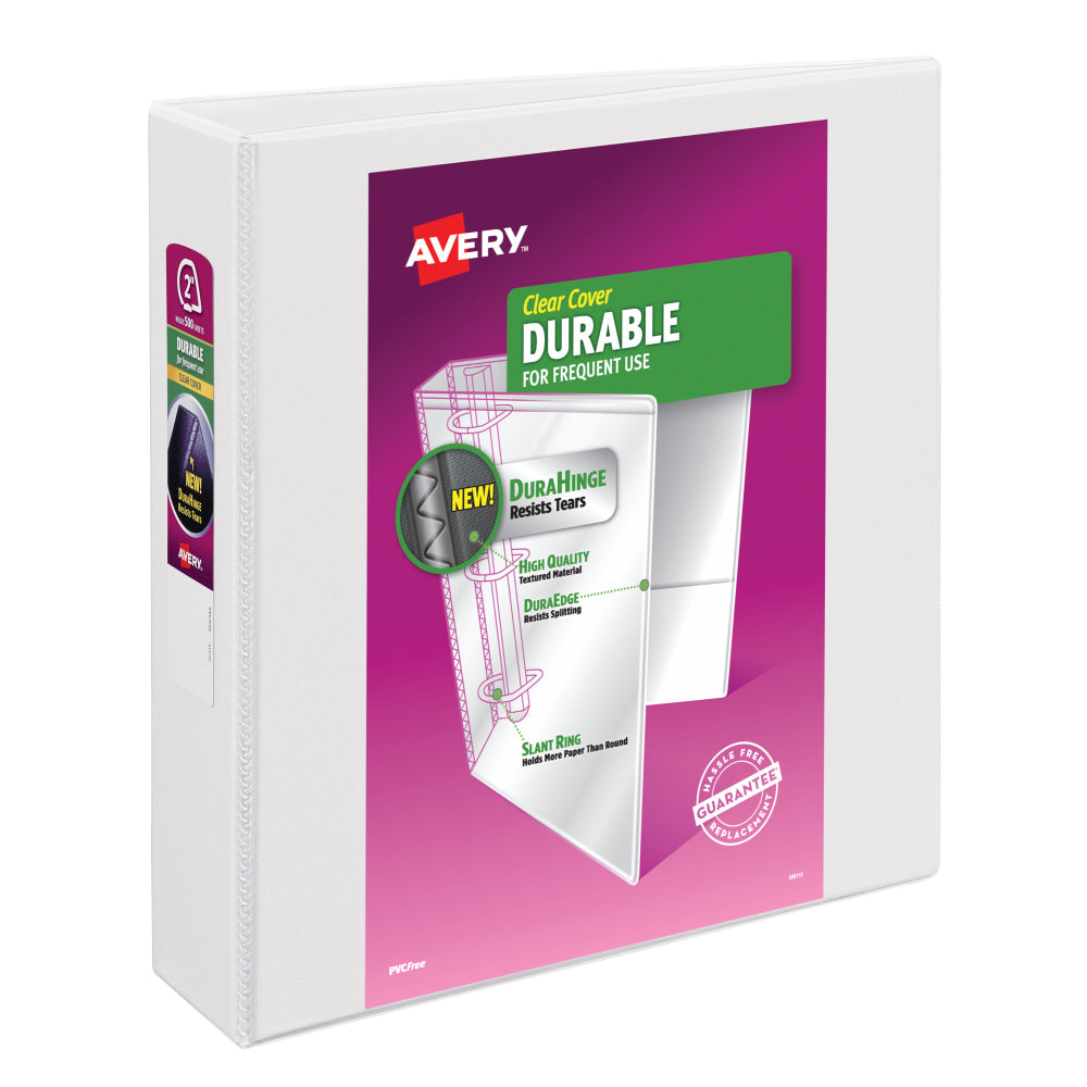 Avery Durable View 3-Ring Binder; 2in Slant Rings; White
