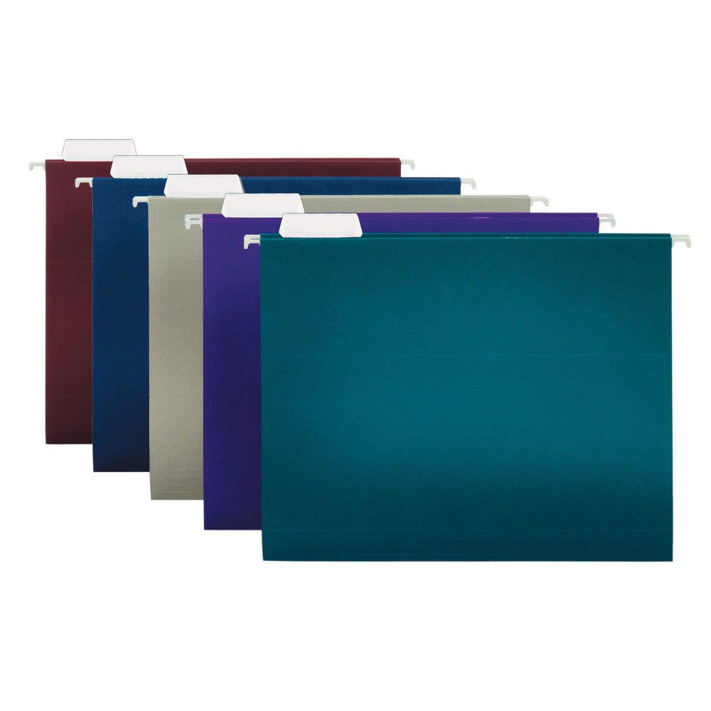 Office Depot Brand 2-Tone Hanging File Folders; 1/5 Cut; 8 1/2in x 11in; Letter Size; Assorted Colors; Box Of 25 Folders