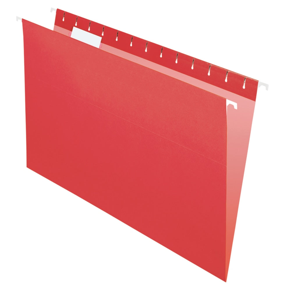 Office Depot Brand 2-Tone Hanging File Folders; 1/5 Cut; 8 1/2in x 14in; Legal Size; Red; Box Of 25 Folders
