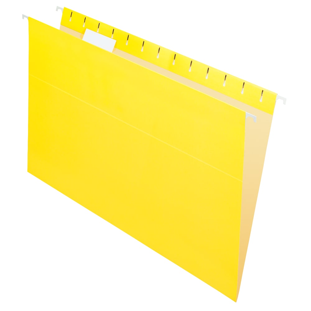 Office Depot Brand 2-Tone Hanging File Folders; 1/5 Cut; 8 1/2in x 14in; Legal Size; Yellow; Box Of 25 Folders