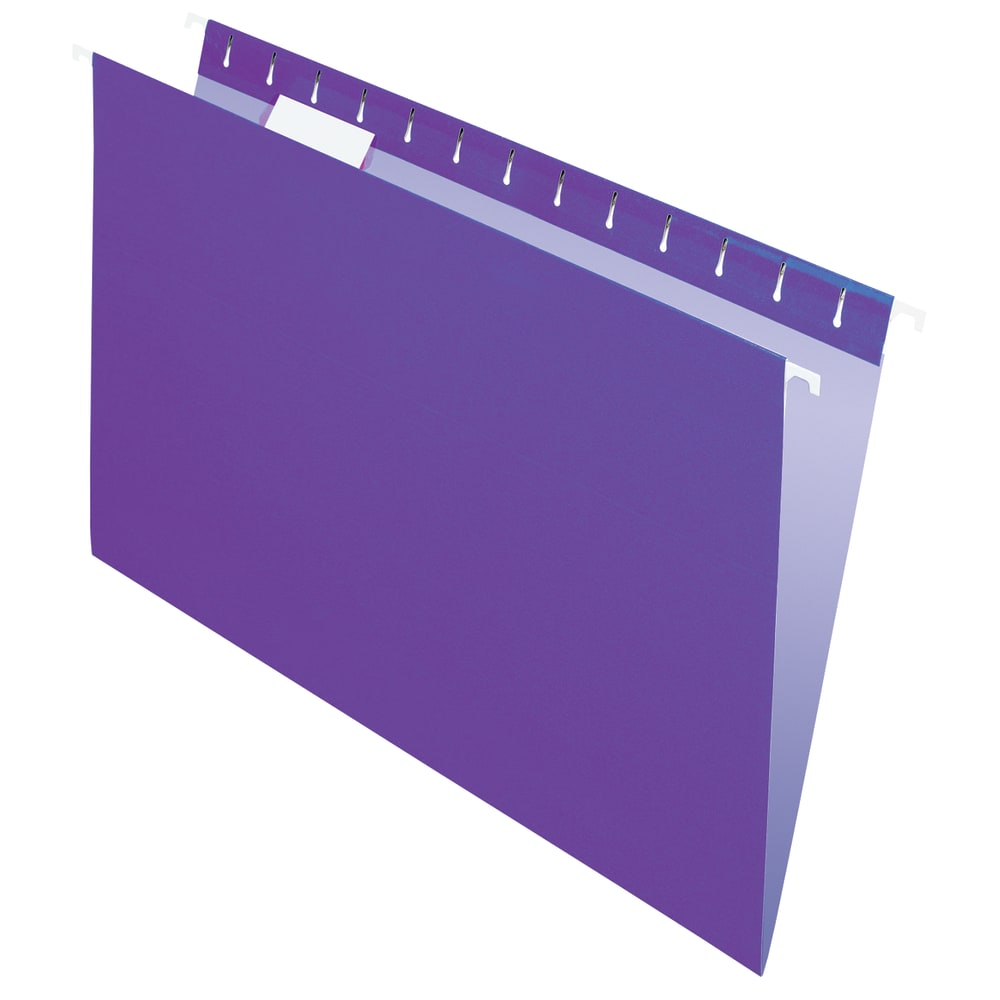 Office Depot Brand 2-Tone Hanging File Folders; 1/5 Cut; 8 1/2in x 14in; Legal Size; Purple; Box Of 25 Folders