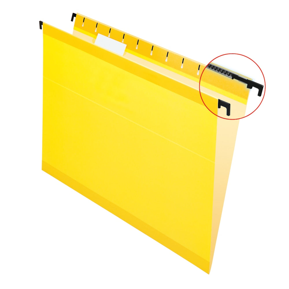 Pendaflex SureHook Reinforced Hanging Folders; 1/5-Cut; Letter Size; Yellow; Box Of 20
