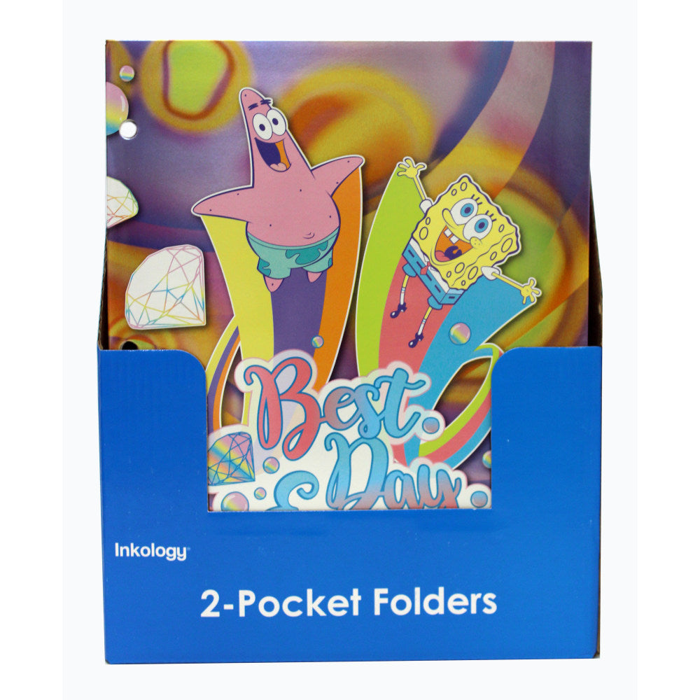 Inkology 2-Pocket Portfolios; 11-3/4in x 9-1/2in; Letter Size; Color Slicks II; Pack Of 24 Portfolios